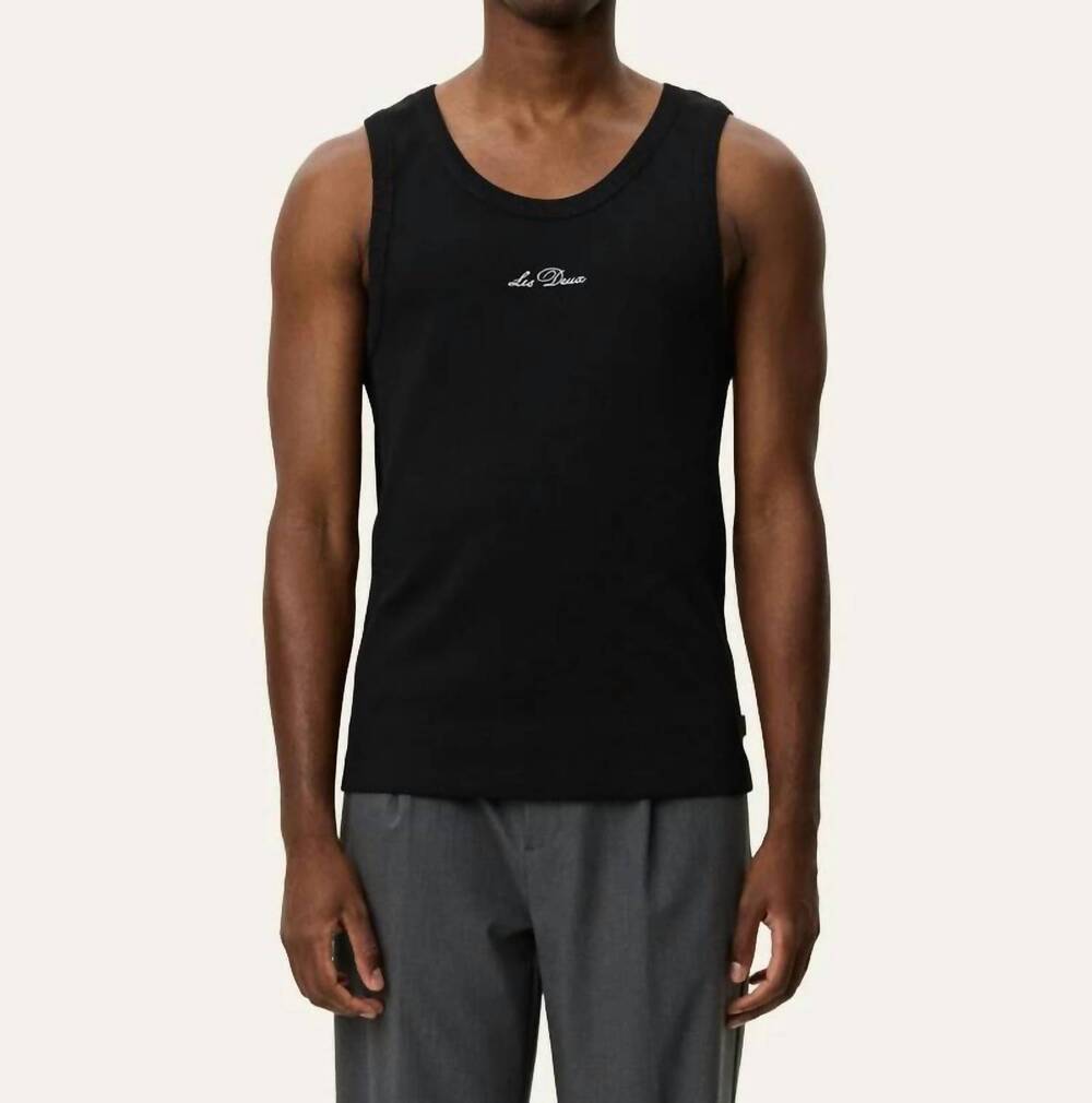 NEW LES DEUX arthur logo tank top in black